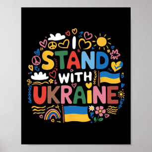 Ik Sta Met Kleurrijk Oekraïne Vrede Mannen Wo Poster