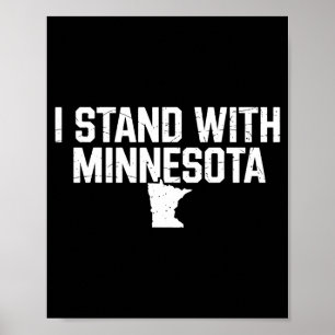 Ik Sta Met Minnesota Vintage Mn Staat Kaart Trots  Poster