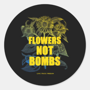 Ik Sta Met Oekraïense Bloemen Niet Bommen Vrede Oe Ronde Sticker