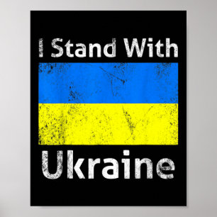 Ik sta met Oekraïense vlag Gratis steun vrijheid p Poster