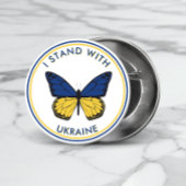 Ik sta met Oekraïne bewerkbaar vlinderontwerp Ronde Button 5,7 Cm