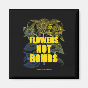 Ik Sta Met Oekraïne Bloemen Niet Bommen Vrede Oekr Magneet