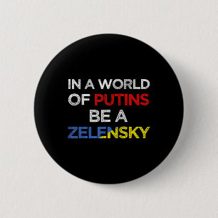 Ik Sta Met Oekraïne In Een Wereld Van Poetins Wees Ronde Button 5,7 Cm