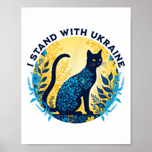Ik Sta Met Oekraïne Kat Bloem Oekraïne Sterke Vrou Poster