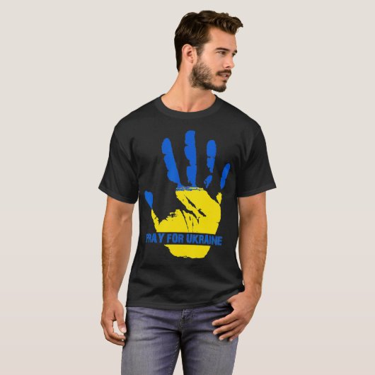 Ik sta met Oekraïne klaar om Oekraïne te bidden T-shirt (Voorkant volledig)