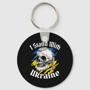 Ik Sta Met Oekraïne Oekraïense Vlag Oekraïne Vikin Sleutelhanger