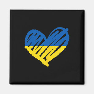 Ik sta met Oekraïne Oekraïense vlag Vrede Hart  Magneet