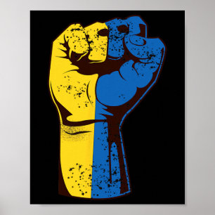 Ik Sta Met Oekraine Oekraïense Vlag Vuist Oekraine Poster