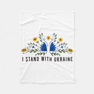 Ik Sta Met Oekraïne Oekraïense Vlag Zonnebloem Vin Fleece Deken