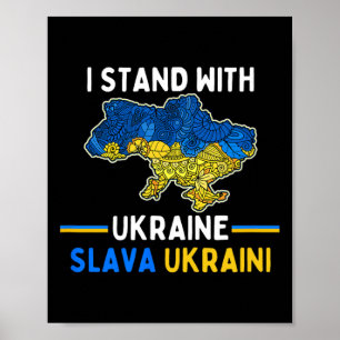 Ik Sta Met Oekraïne Slava Ukraini Steun Vrijheid Poster