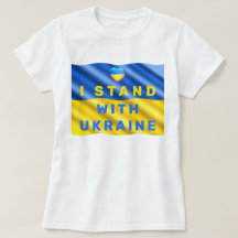 Ik sta met Oekraïne T-shirt Oekraïense vlag