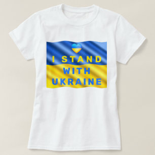 Ik sta met Oekraïne T-shirt Oekraïense vlag