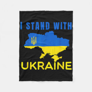 Ik sta' met Oekraïne Vlag Embleem Kaart Patriot Ma Fleece Deken