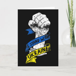 Ik sta met Oekraïne Vlag Powerlint Ondersteuning U Kaart