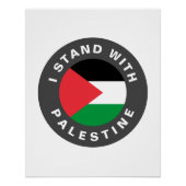 Ik sta met Palestijnse vlag en aangepaste tekst Perfect Poster (Voorkant)
