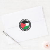 Ik sta met Palestijnse vlag gepersonaliseerd Ronde Sticker (Envelop)