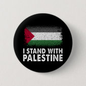 Ik sta met Palestijnse vlag Ronde Button 5,7 Cm (Voorkant)
