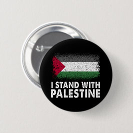 Ik sta met Palestijnse vlag Ronde Button 5,7 Cm