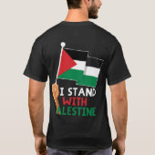 Ik sta met Palestijnse vlag T-shirt (Achterkant)