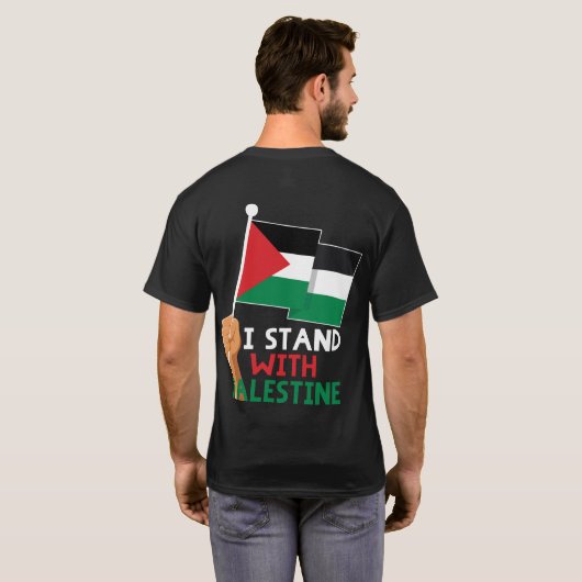 Ik sta met Palestijnse vlag T-shirt (Achterkant volledig)