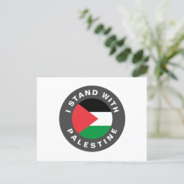 Ik sta met Palestina aangepaste tekst en vlag Briefkaart