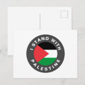 Ik sta met Palestina aangepaste tekst en vlag Briefkaart (Voorkant / Achterkant)