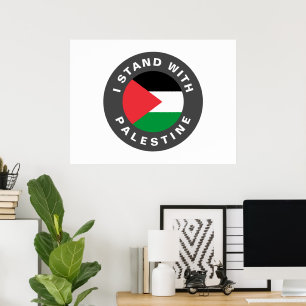 Ik sta met Palestina aangepaste tekst en vlag Poster