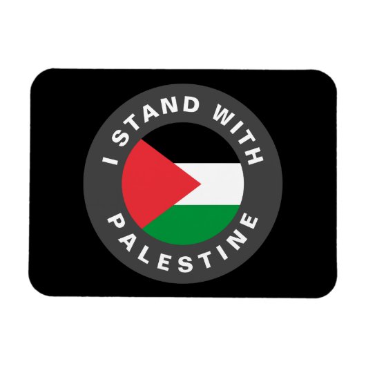 Ik sta met Palestina aangepaste tekst en vlag zwar Magneet (Horizontaal)