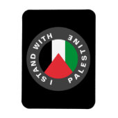 Ik sta met Palestina aangepaste tekst en vlag zwar Magneet (Verticaal)