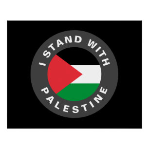 Ik sta met Palestina aangepaste tekst en vlag zwar Perfect Poster