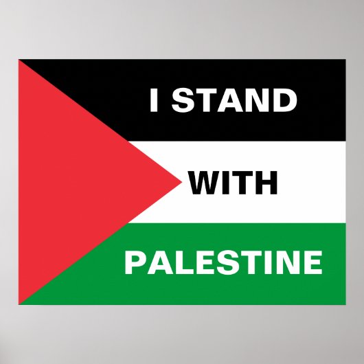 Ik sta met Palestina aangepaste tekst Palestina vl Poster (Voorkant)