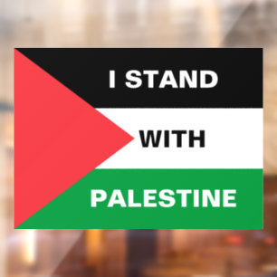 Ik sta met Palestina aangepaste tekst Palestina vl Raamsticker