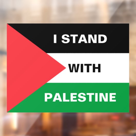 Ik sta met Palestina aangepaste tekst Palestina vl Raamsticker (Vel 2)