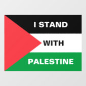 Ik sta met Palestina aangepaste tekst Palestina vl Raamsticker (Vel)