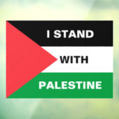 Ik sta met Palestina aangepaste tekst Palestina vl Raamsticker (Vel 3)
