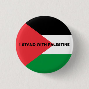 Ik sta met Palestina aangepaste tekst Palestina vl Ronde Button 3,2 Cm