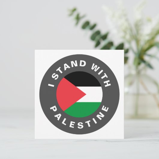 Ik sta met Palestina aangepaste tekst vlag kaart (Staand voorkant)