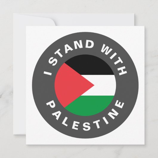 Ik sta met Palestina aangepaste tekst vlag kaart (Voorkant)