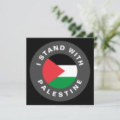 Ik sta met Palestina aangepaste tekst vlag zwarte  (Staand voorkant)