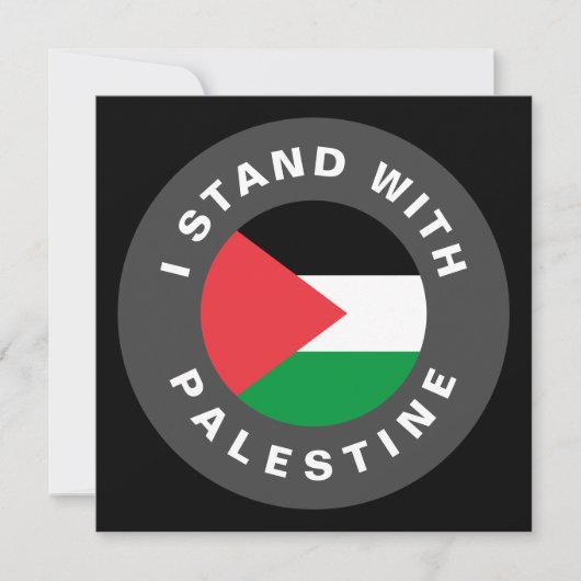 Ik sta met Palestina aangepaste tekst vlag zwarte  (Voorkant)