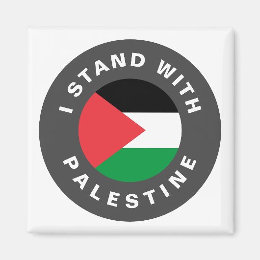 Ik sta met Palestina aangepaste tekstvlag Magneet (Voorkant)