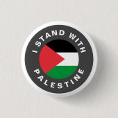 Ik sta met Palestina aangepaste tekstvlag Ronde Button 3,2 Cm (Voorkant)