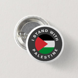 Ik sta met Palestina aangepaste tekstvlag Ronde Button 3,2 Cm