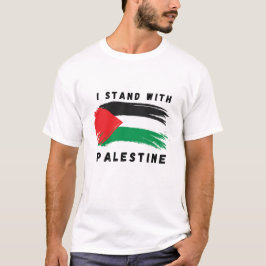 Ik sta met Palestina met vlag design print T-shirt