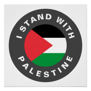 Ik sta met Palestina vlag aangepaste tekst Perfect Poster