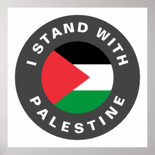 Ik sta met Palestina vlag aangepaste tekst Poster