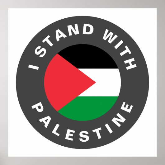 Ik sta met Palestina vlag aangepaste tekst Poster (Voorkant)