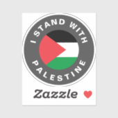 Ik sta met Palestina vlag aangepaste tekst Sticker (Vel)
