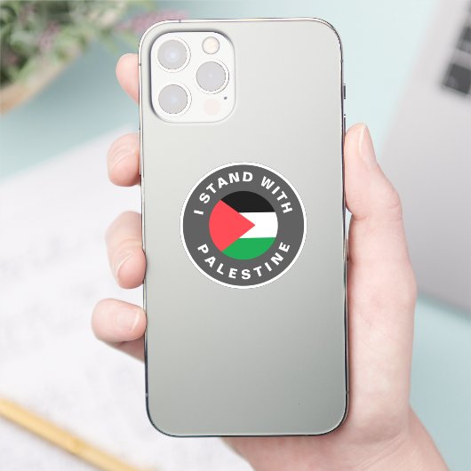 Ik sta met Palestina vlag aangepaste tekst Sticker (Telefoon)
