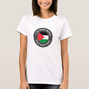 Ik sta met Palestina vlag aangepaste tekst T-shirt